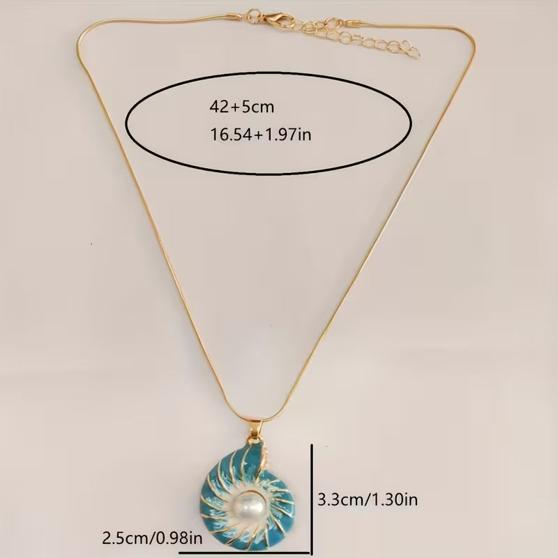 Gold Shell Pearl Necklace