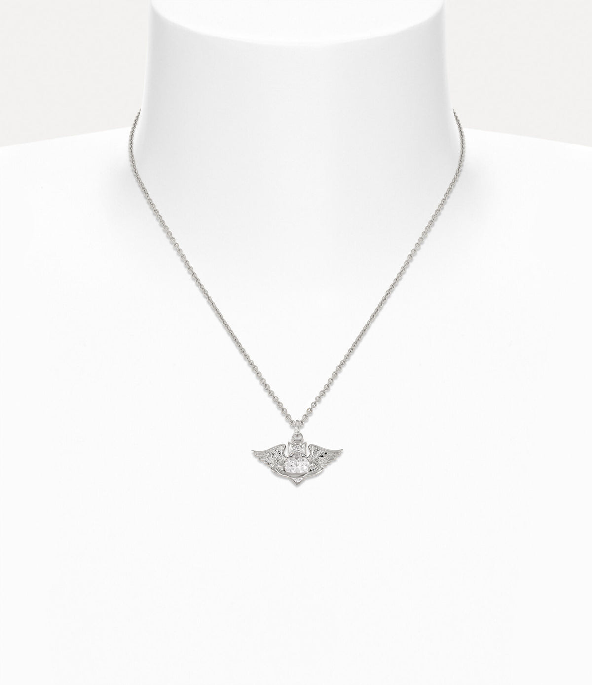 Winged Heart Crystal Orb Necklace