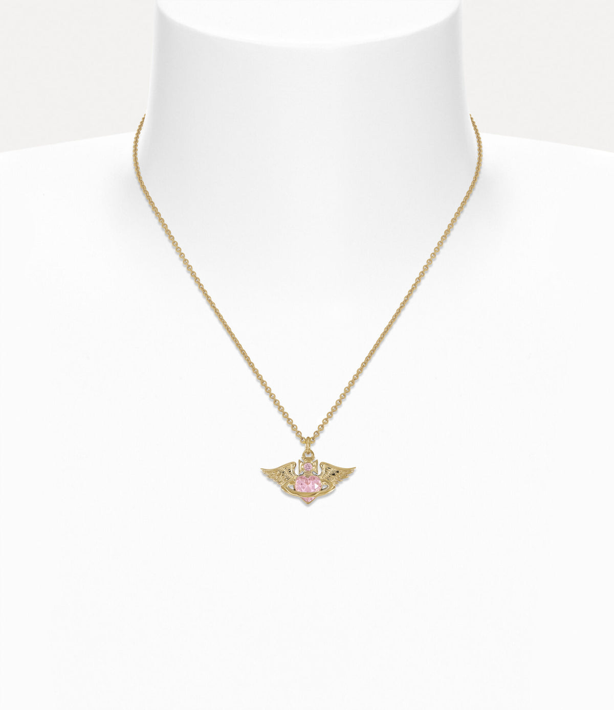 Winged Heart Crystal Orb Necklace