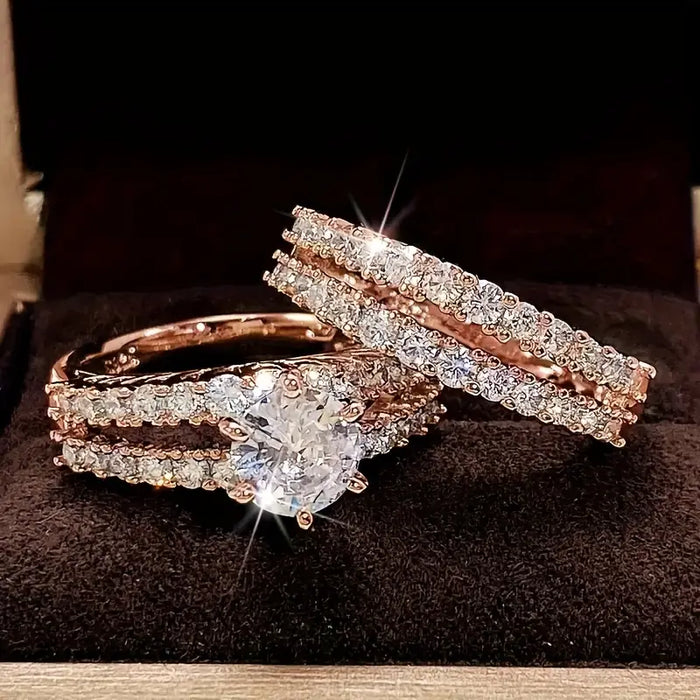 Elegant Eternal Sparkle Ring Set