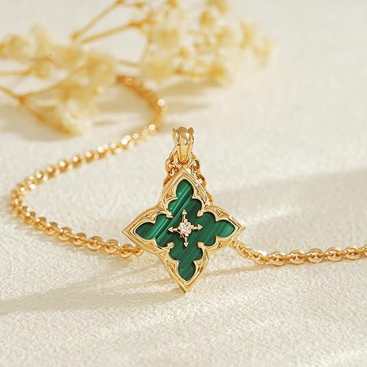 Emerald Clover Pendant Necklace