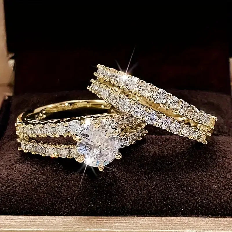 Elegant Eternal Sparkle Ring Set