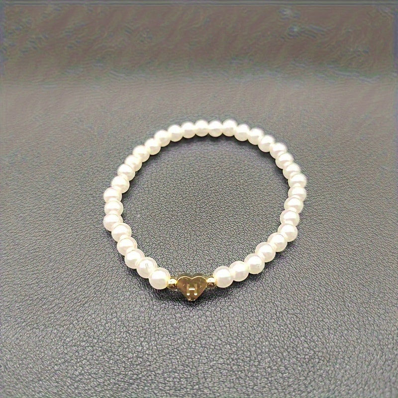 Chic A-Z Initial Bracelet with Heart Charm
