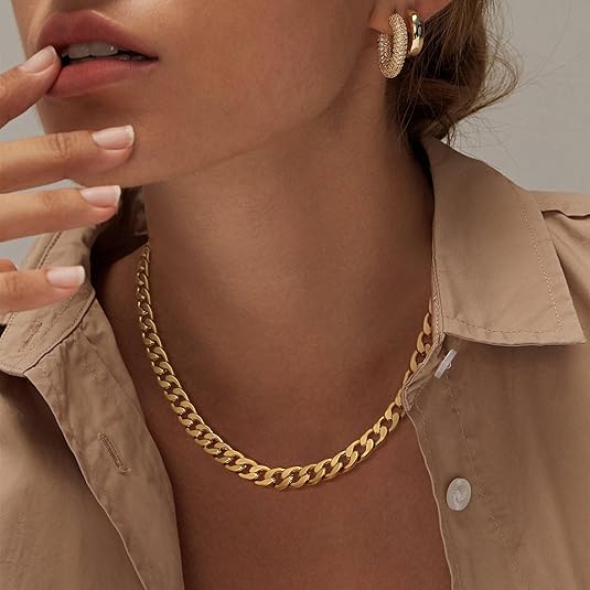 Cavaro Chunky Cuban Link Chain Necklace – Gold