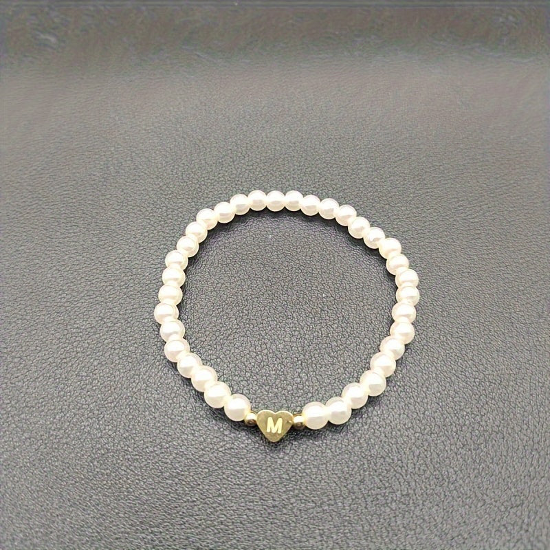 Chic A-Z Initial Bracelet with Heart Charm