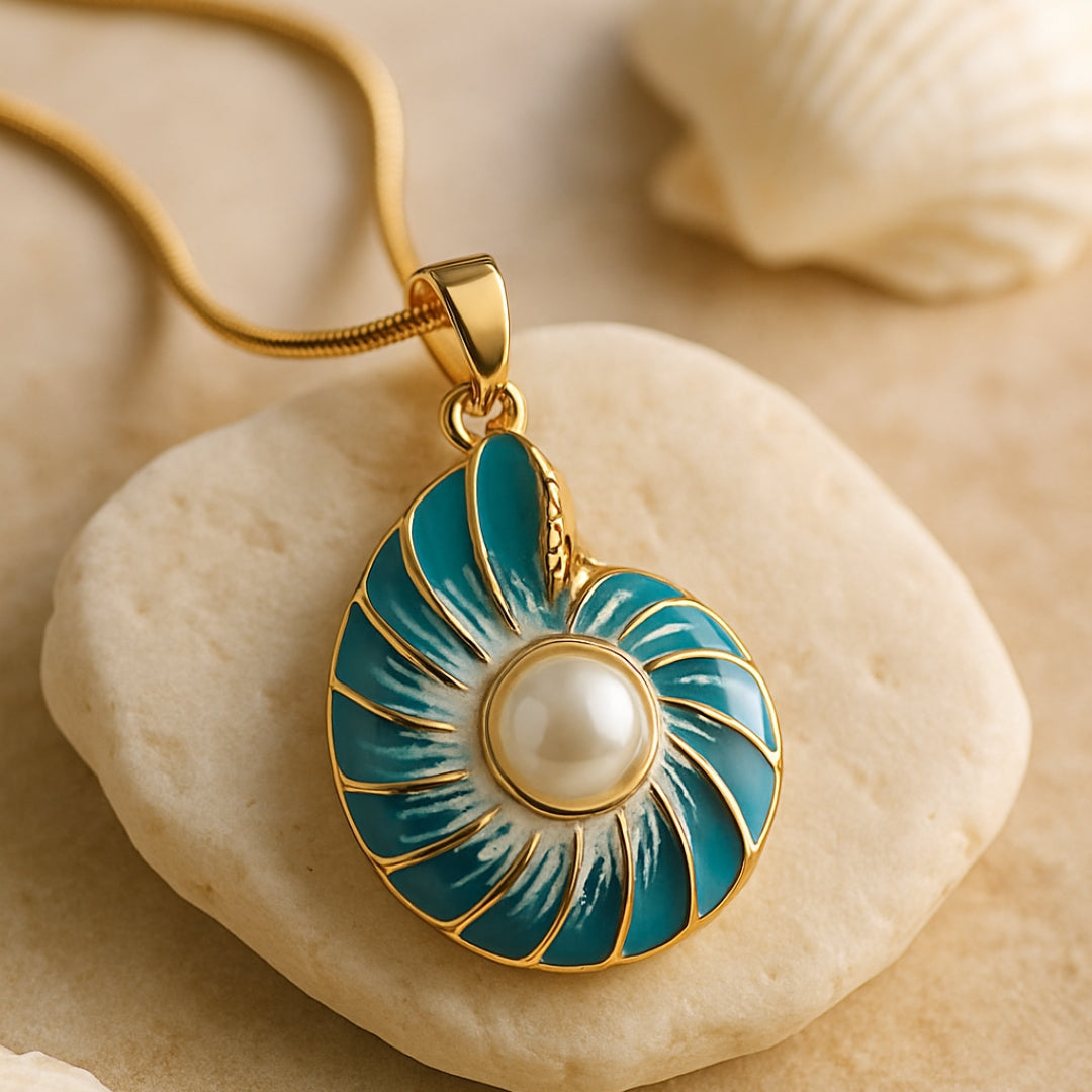 Gold Shell Pearl Necklace