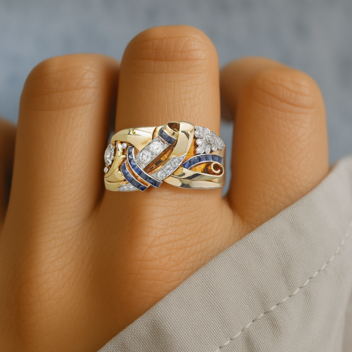 Vintage Gold Ring with Zircon
