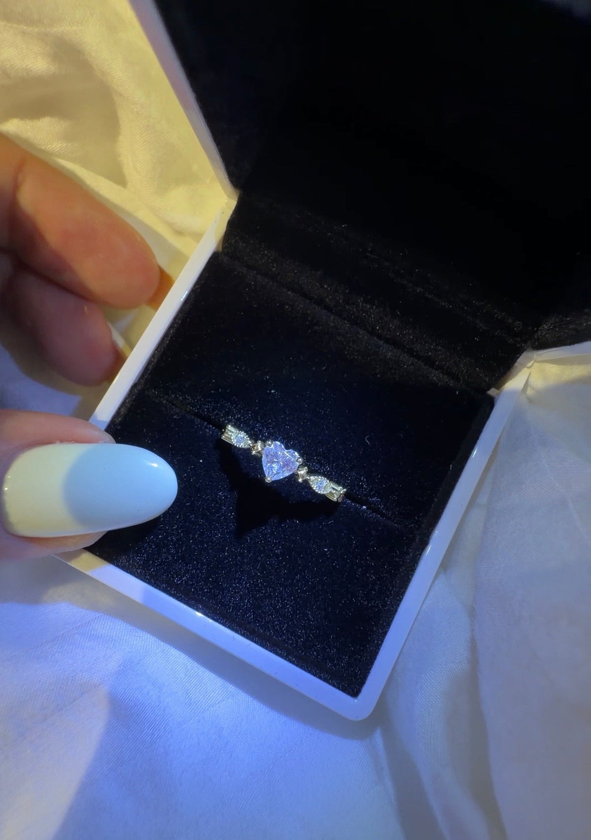 Gold Heart Crystal Promise Ring