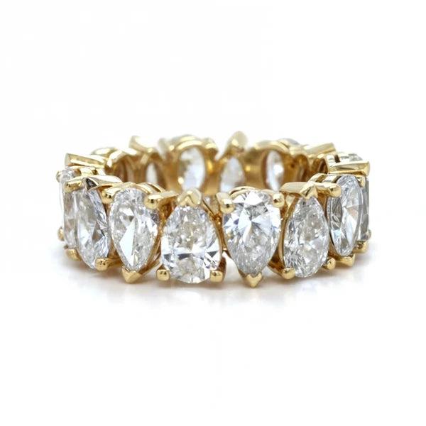 Gold Pear Crystal Eternity Ring