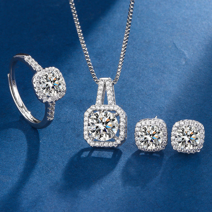Aria Exclusive White Gold Radiant-Cut Jewelry Set