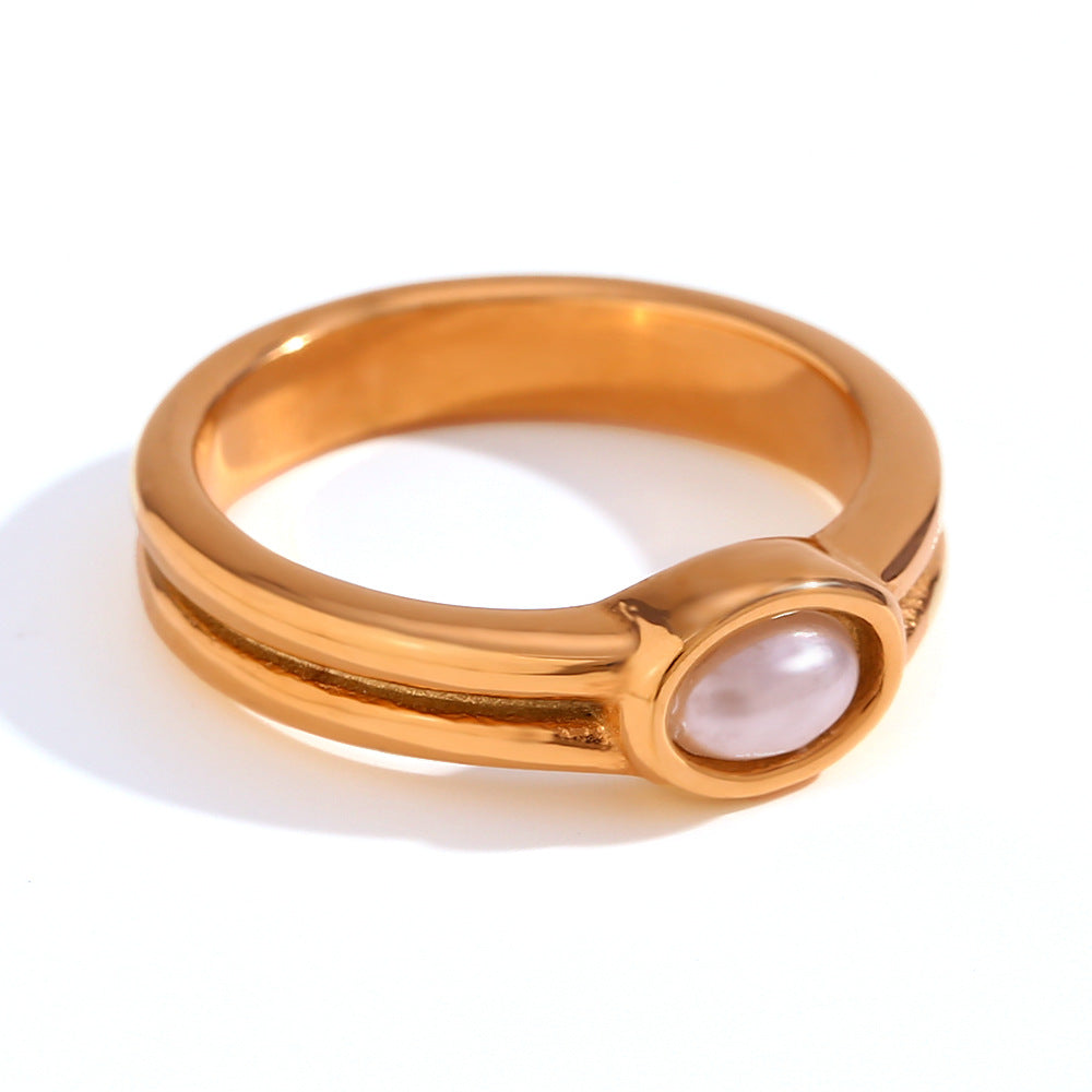Lunara Pearl Ring – Gold