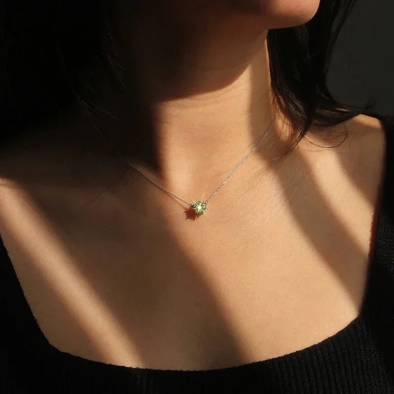 Elegant Solitaire Crystal Necklace