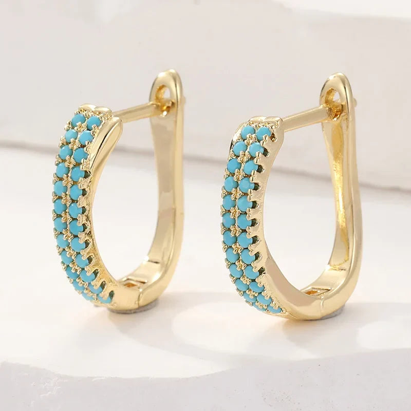 Classic Turquoise Hoop Earrings