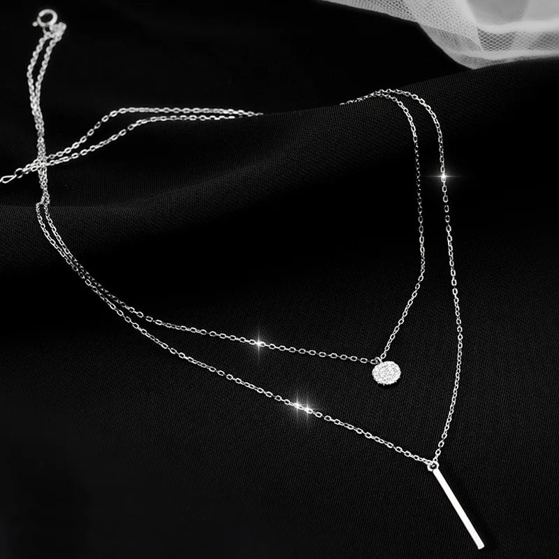 Double-Layer Sterling Silver Necklace