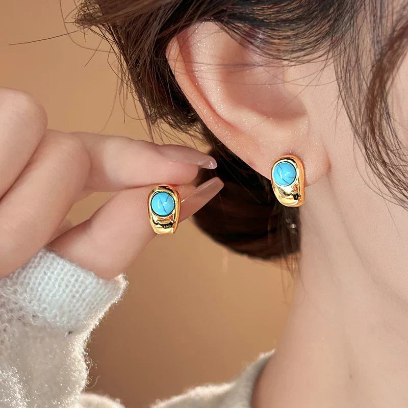 Timeless Copper Turquoise Earrings