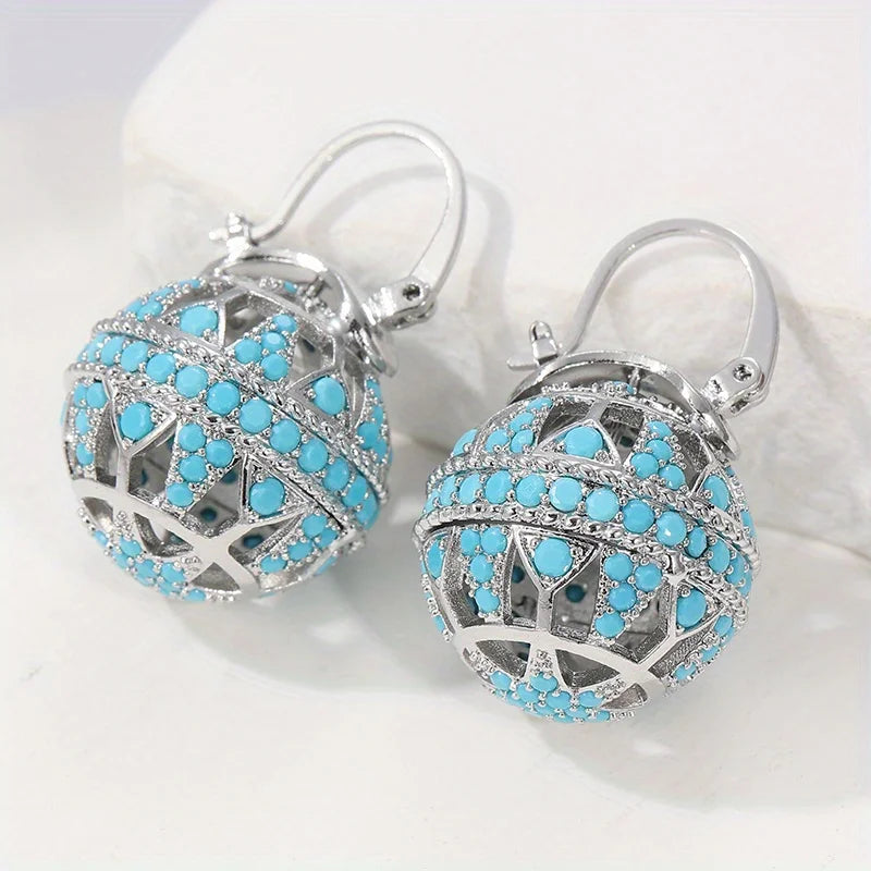 Gold Turquoise Mandala Earrings