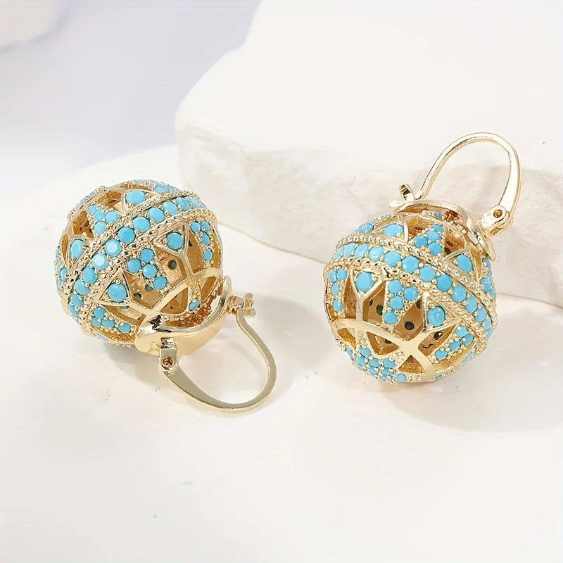Gold Turquoise Mandala Earrings