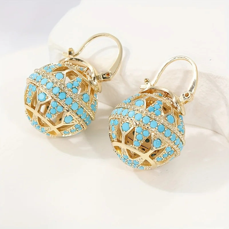 Gold Turquoise Mandala Earrings