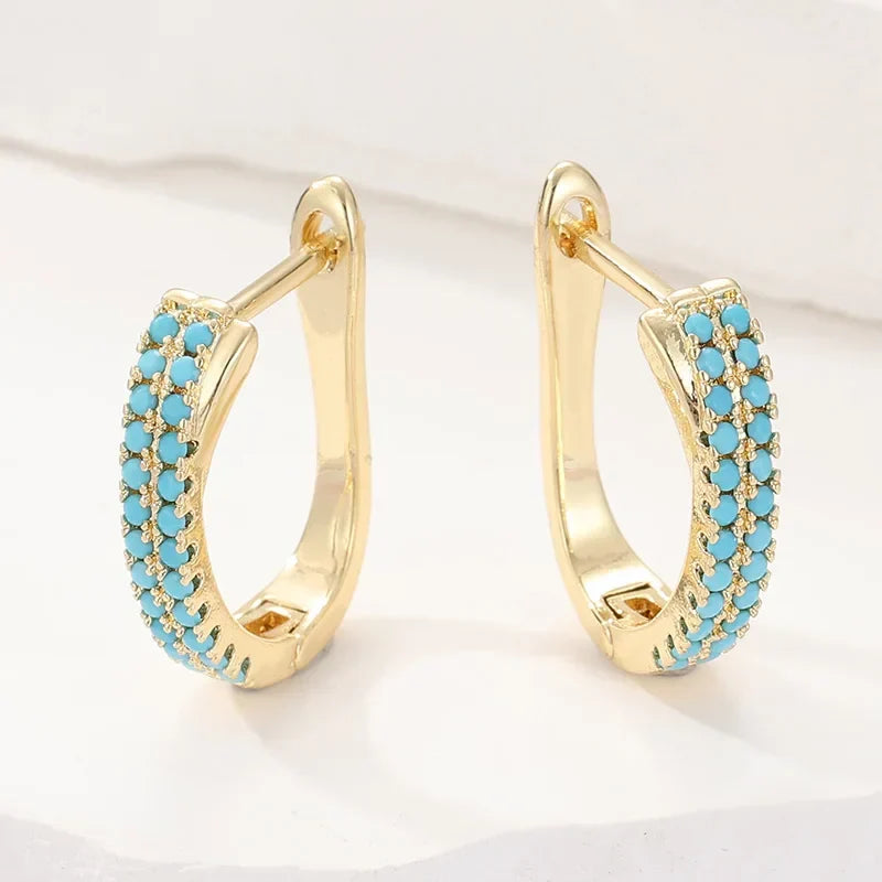 Classic Turquoise Hoop Earrings