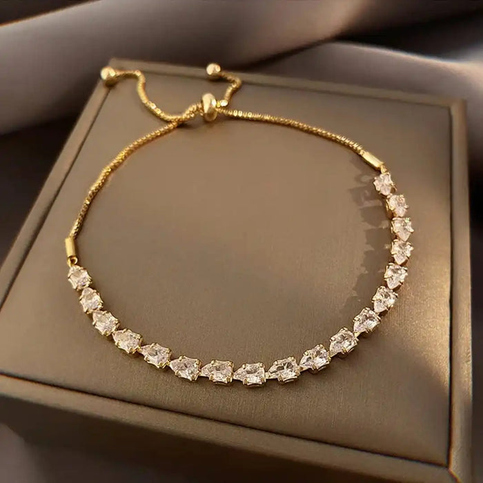 Adjustable Bracelet with Geometric Stones