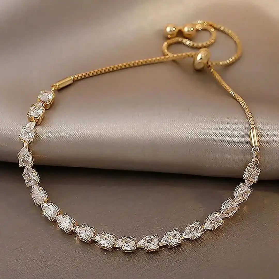 Adjustable Bracelet with Geometric Stones