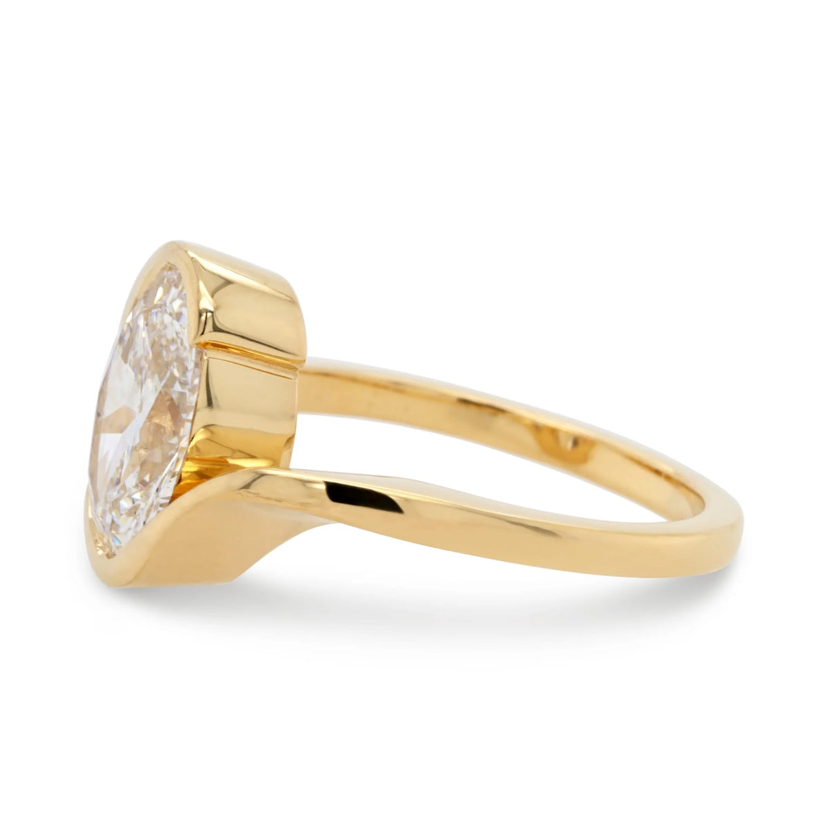 Gold Oval Crystal Bypass Ring
