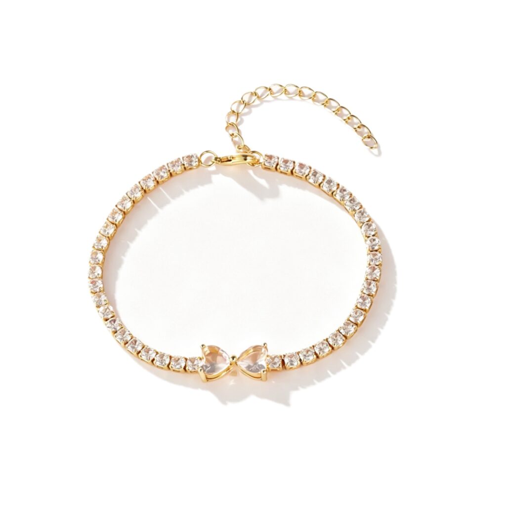 Sparkling Crystal Bow Tennis Bracelet