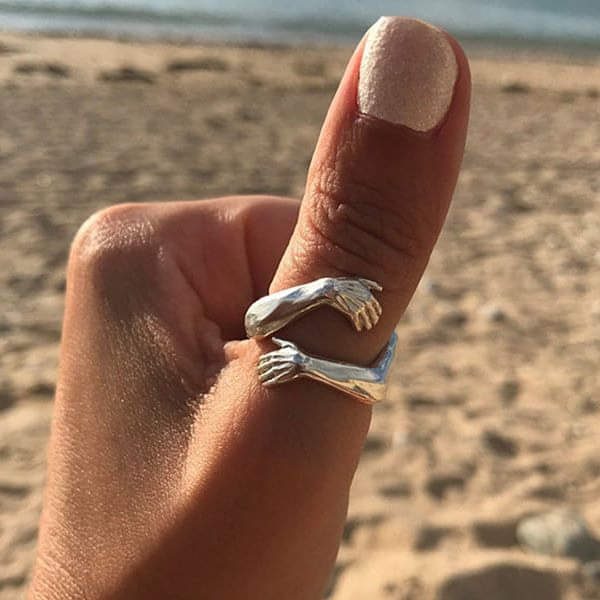 Adjustable 925 Silver Hug Ring