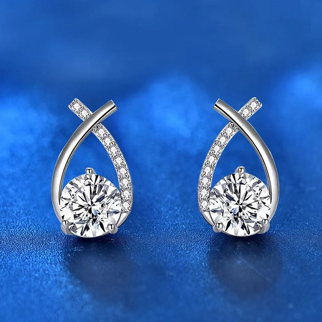 Luxury Twisted Teardrop Cubic Zirconia Stud Earrings