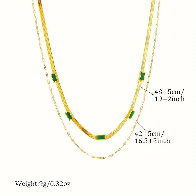 Sorella Gem Retro Double-Layer Necklace