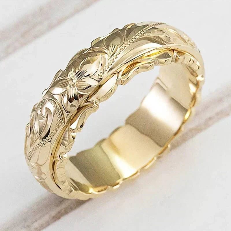 Antique Gold Flower Ring – Gold