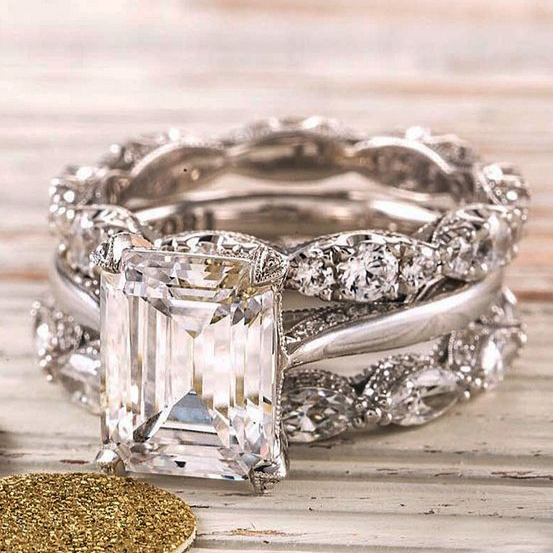 Vintage Sparkly Silver Multi-Row Ring