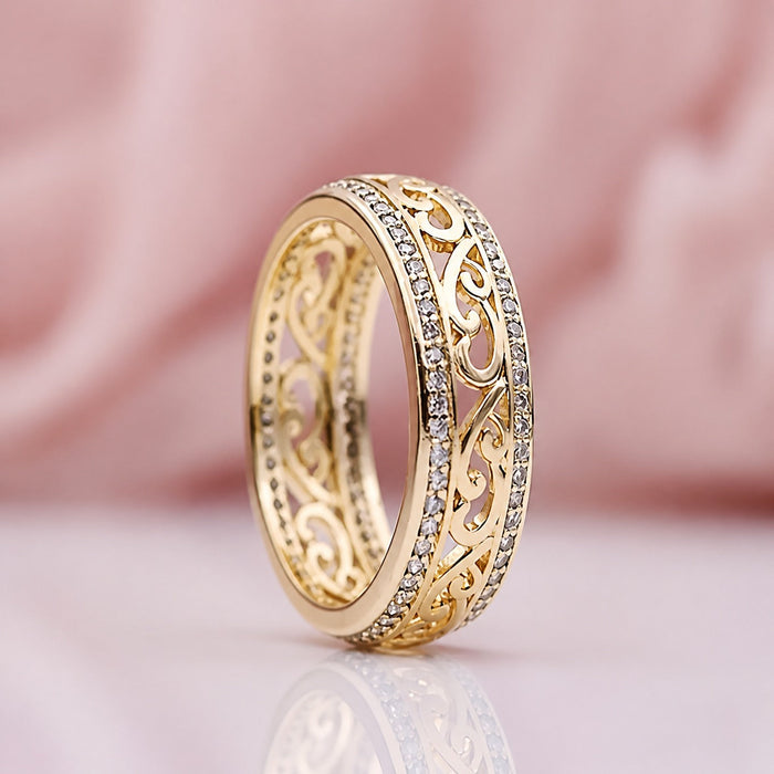 Shiny Hollow Gold Ring