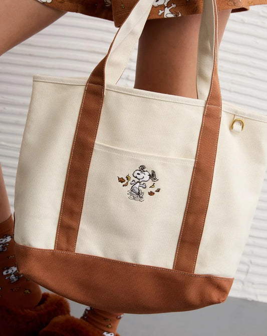 Snoopy Fall Graphic Canvas Tote